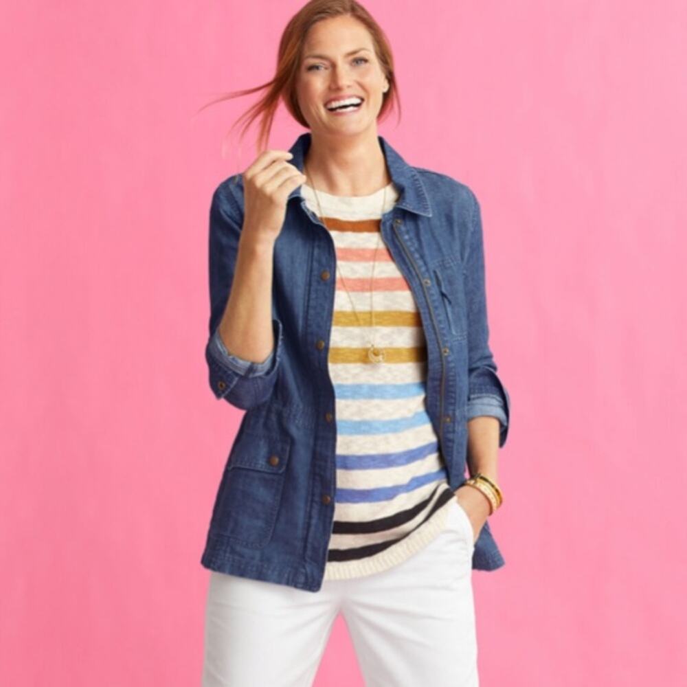 Talbots Rainbow Stripe Bateau Neck Sweater Size XS